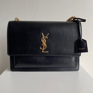 Large Black Yves Saint Laurent Sunset bag